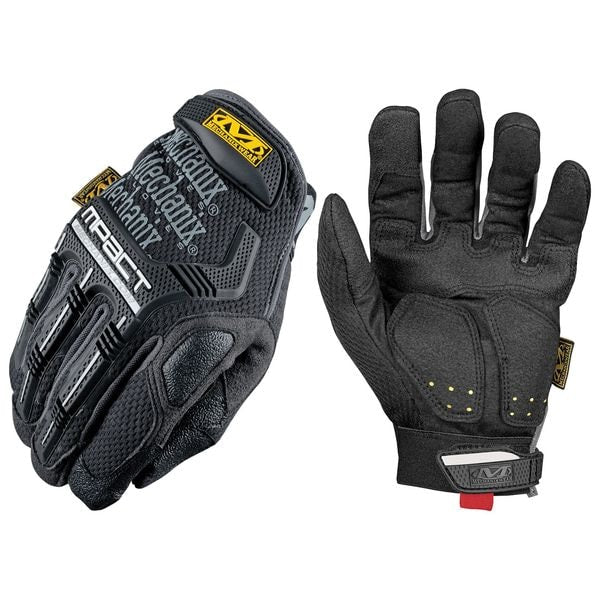 M-Pact Impact Resistant Work Gloves, Vibration Absorption, TPR, Black/Gray, Large, 1 Pair