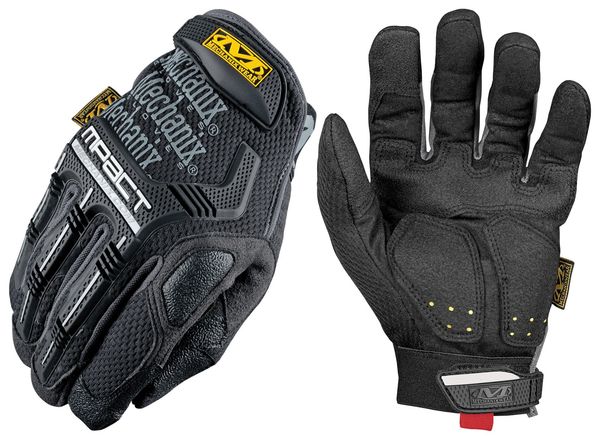 M-Pact Impact Resistant Work Gloves, Vibration Absorption, TPR, Black/Gray, Small, 1 Pair