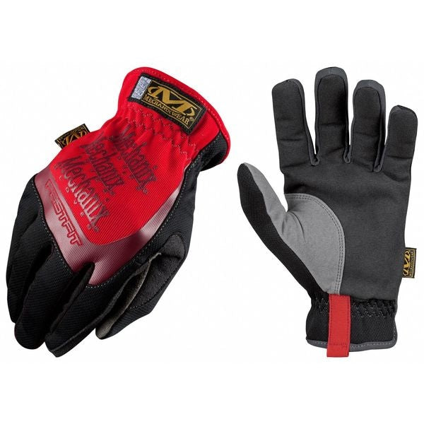 Mechanics Gloves, M, Red, Anatomically Designed Two-Piece Palm, Form Fitting Trek Dry(R)