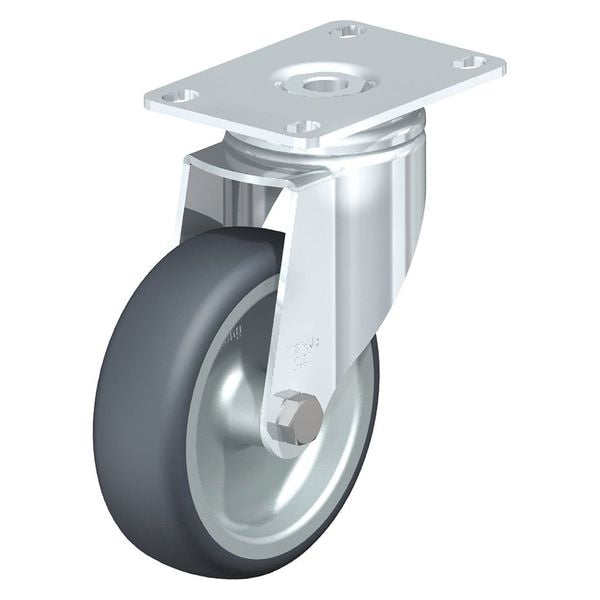 Swivel Plate Caster, TPR, 3-1/8