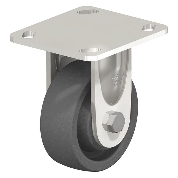 Rigid Plate Caster, Gray Nylon, 5