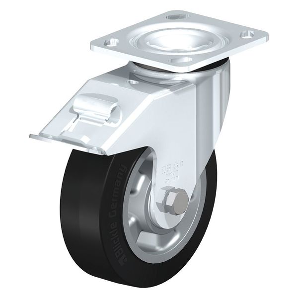 Swivel Plate Caster, Solid Rubbr, 6