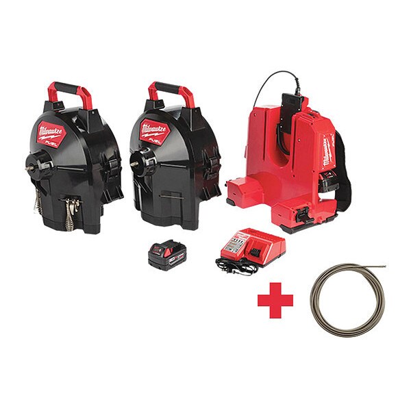 100 ft Cordless Drain Cleaning Machine, 18V