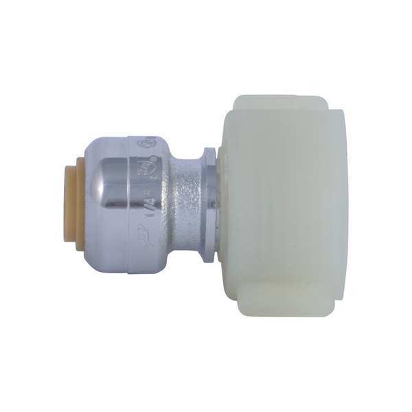 Chrome Plated DZR Brass Ballcock Connector, 1/4 in Tube Size