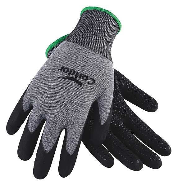 Foam Nitrile Coated Gloves, Palm Coverage, Black/Gray, M, PR