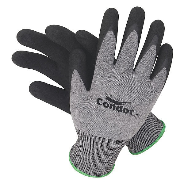 Foam Nitrile Coated Gloves, Palm Coverage, Blue/Gray, M, PR