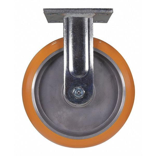 Orange Heavy Duty Rigid Polyurethane 8 x 2 Caster