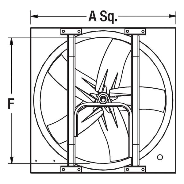 Medium Duty Exhaust Fan with Motor and Drive Package, 30 in Blade Dia, 208-230/460V AC, 2 hp
