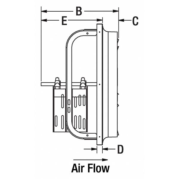 Medium Duty Exhaust Fan with Motor and Drive Package, 30 in Blade Dia, 208-230/460V AC, 2 hp