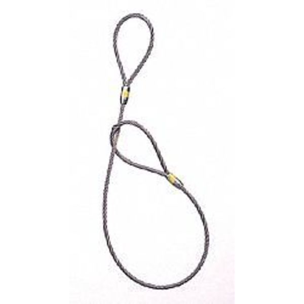 Sling, Wire Rope, L6Ft, VLL1300Lb, Dia1/4In