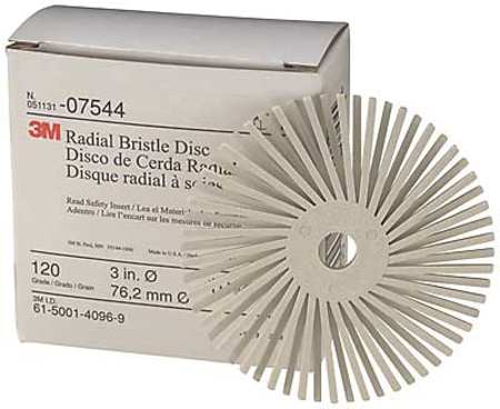 Radial Bristle Disc,ta,3in Dia,120g,pk40