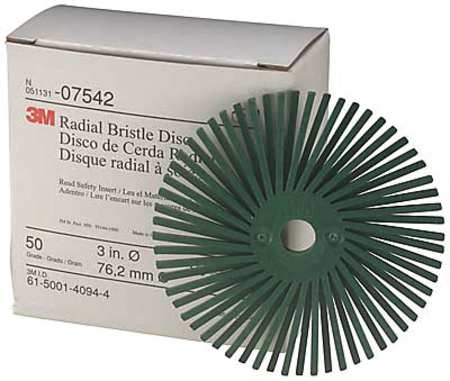 Radial Bristle Disc,ta,3 In Dia,50g,pk40