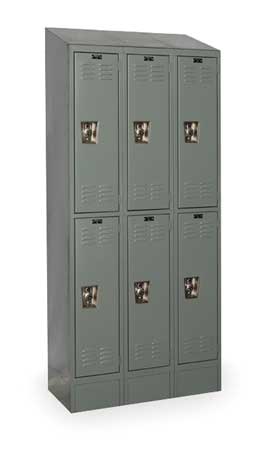 Wardrobe Locker,lvrd,3 Wide, 2 Tier,gray