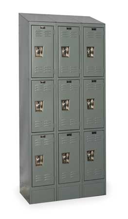 Wardrobe Locker,lvrd,3 Wide, 3 Tier,gray