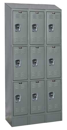 Wardrobe Locker,lvrd,3 Wide, 3 Tier,gray