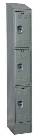 Wardrobe Locker,lvrd,1 Wide, 3 Tier,gray