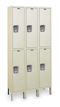 Wrdrb Lockr,solid,3 Wide, 2 Tier,tan (1