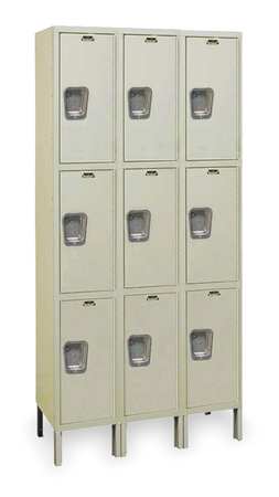 Wrdrb Lockr,solid,3 Wide, 3 Tier,tan (1