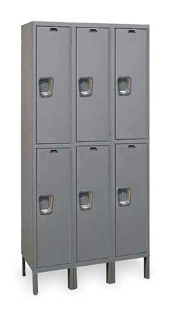 Wardrobe Lockr,solid,3 Wide, 2 Tier,gray