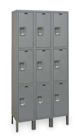 Wardrobe Lockr,solid,3 Wide, 3 Tier,gray