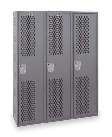 Wrdrb Lockr,vent,3 Wide, 1 Tier,gray (1