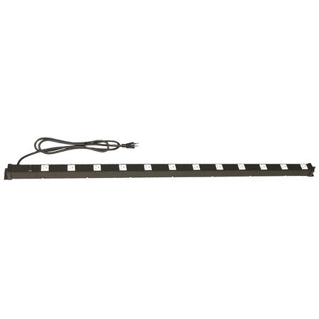 Power Strip,49w X 1-1/2d X 1-1/2 H,black