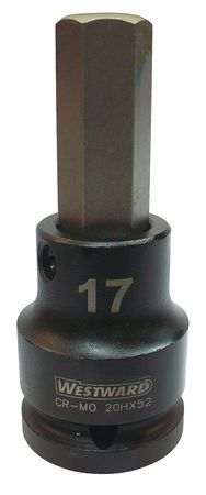 Hex Impact Socket,3/4 In. Dr,17mm (1 Uni