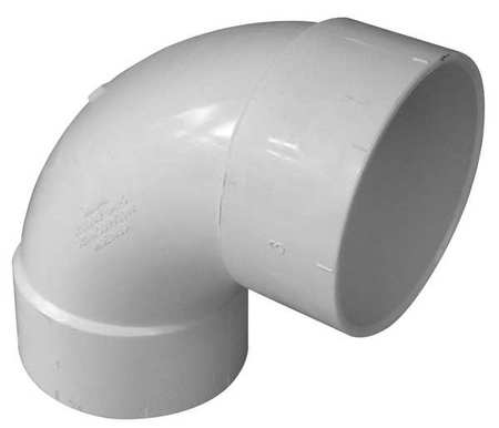 Sanitary Elbow, 90 Degrees,pvc,3in.,hub