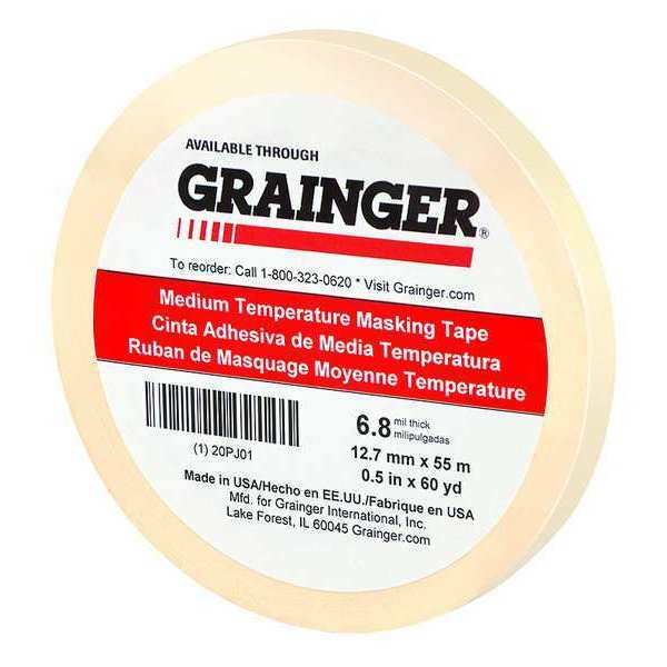 Masking Tape, Natural, 1/2In x 60 yd.