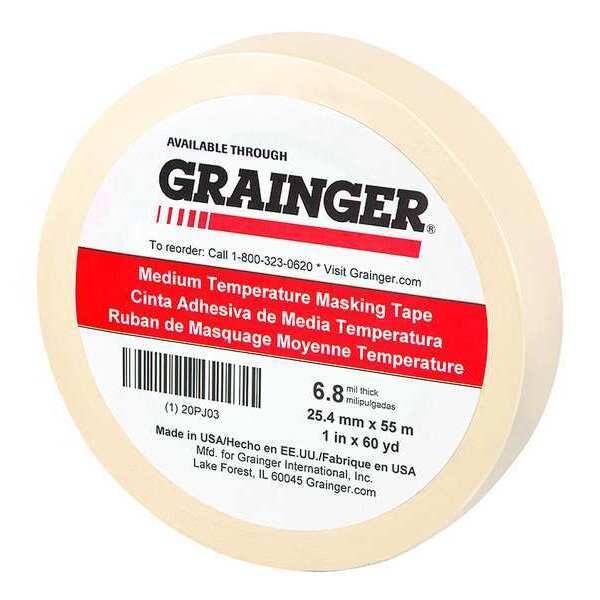 Masking Tape, Natural, 1In x 60 yd.