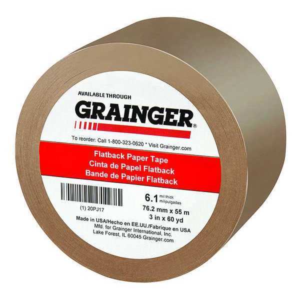 Kraft Flatback Paper Tape, 3Inx60 yd.