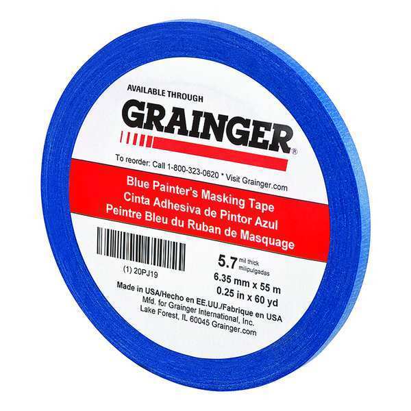 Painters Masking Tape, 60 yd.x1/4 in, Blue