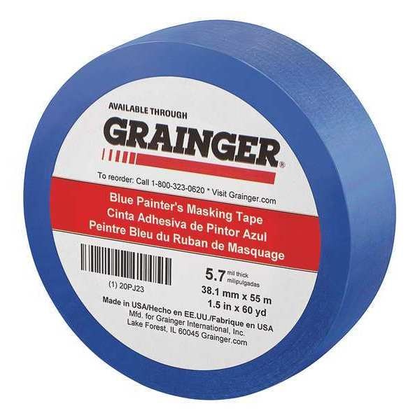 Paint Masking Tape, 60 yd.x1-1/2 in, Blue