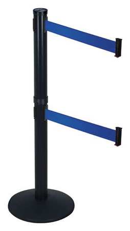 Barrier Post With Belt,40 In. H,sloped (