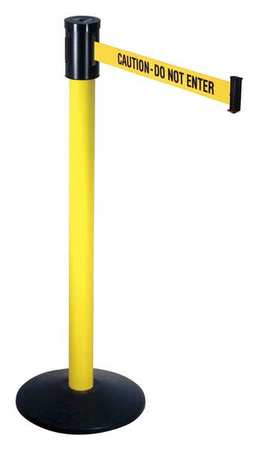 Barrier Post With Belt,40 In. H,sloped (