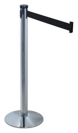 Barrier Post With Belt,10 Ft. L,black (1