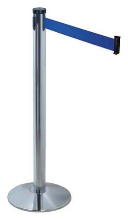 Barrier Post With Belt,10 Ft. L,blue (1