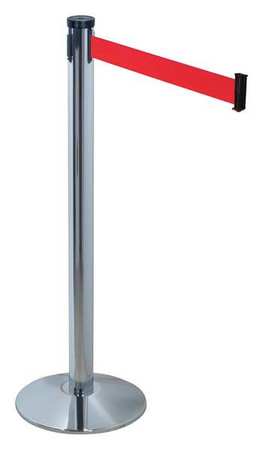 Barrier Post With Belt,10 Ft. L,red (1 U