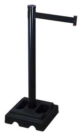 Barrier Post With Belt,10 Ft. L,black (1