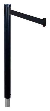 Barrier Post With Belt,10 Ft. L,black (1