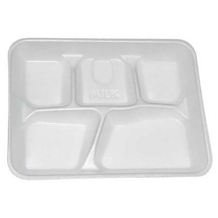 Cafeteria Tray,white,5 Comp,pk500 (1 Uni