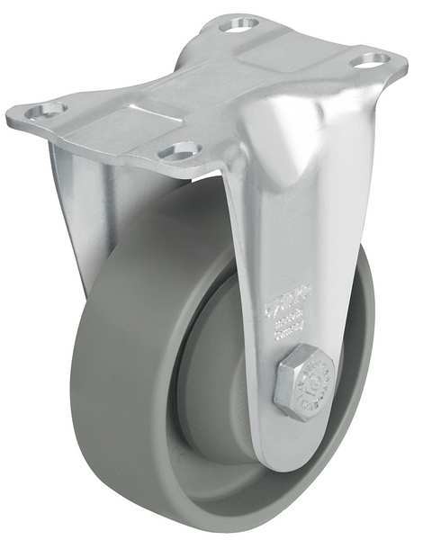 Rgd Plate Caster, Nylon, 3-1/2 in., 400 lb.