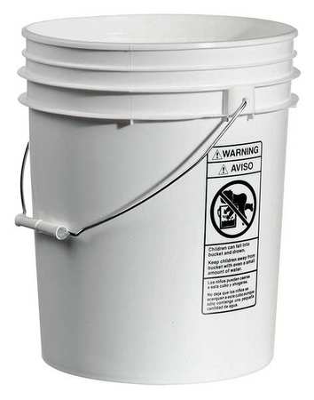 Pail,open Head,round,1gal,hdpe,wht,pk100