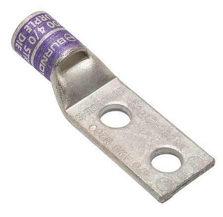 Two Hole Lug Compress Connector,4/0 Awg