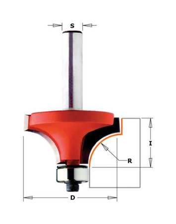 Roundover Router Bit,hw,2-1/2 In (1 Unit