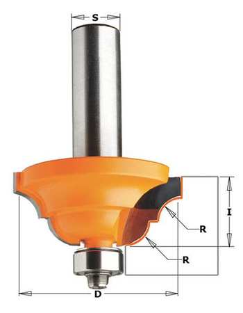 Roman Ogee Router Bit,hw,1-5/16 In (1 Un