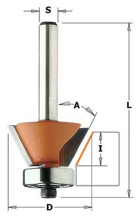 Trimmer Router Bit,hw,3/4 In (1 Units In