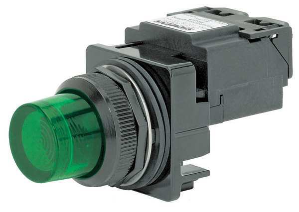 Pilot Light, LED, Full Voltage, Grn, 120VAC