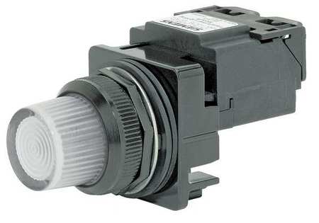 Pilot Light, Full Voltage, White, 120VAC/DC