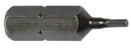 Insert Bit,metric,1/4",hex,2.5mm,1",pk5